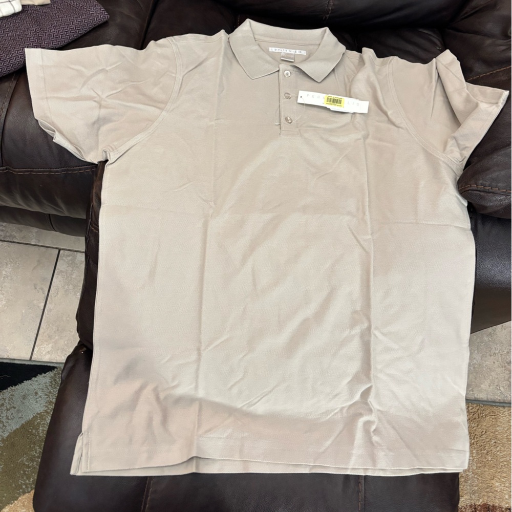 Perry Ellis Men's Polo Shirt in Light Beige
